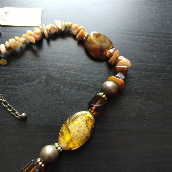 Premier Designs Spice It Up Natural Stones Necklace NWT Princess length - Picture 6 of 11